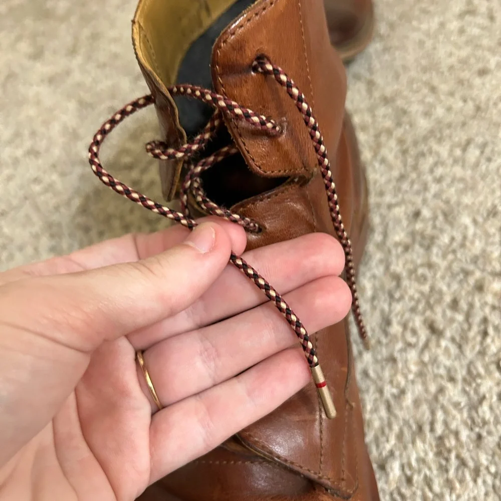 J. Brand Men's Brown Leather Lace-Up Ankle Boot Business Travel Size 11.5 Fellow
